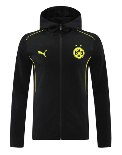 Borussia Dortmund 24/25 Men's Black Long Zip Hoodie