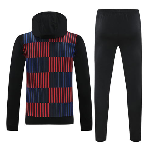 Barcelona 24/25 Men's Black-Patterns Hoodie Tracksuit