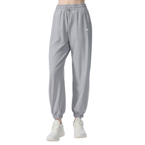 Alo Women's Light Gray High-Waisted Joggers