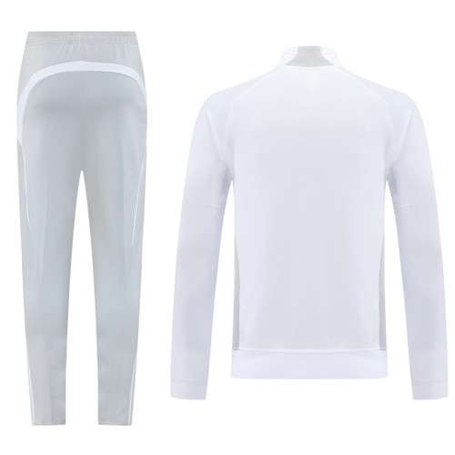 Real Madrid 25/26 Men's White Long Zip Jacket