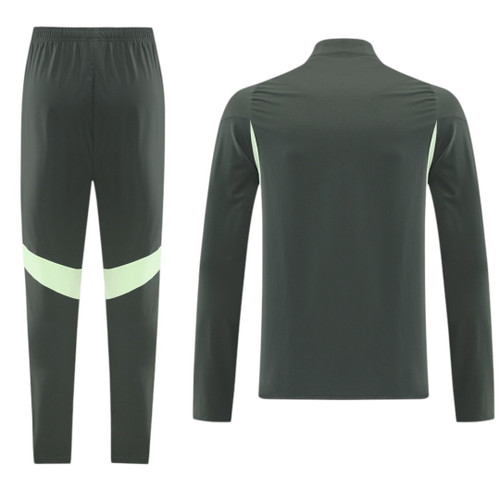 Real Madrid 25/26 Men's Dark Olive Long Zip Windbreaker