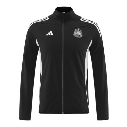 Newcastle United 25/26 Men's Black Long Zip Windbreaker