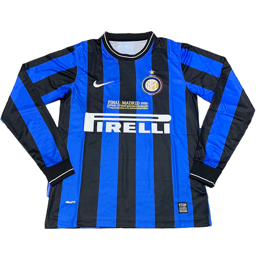 Inter Milan 09/10 Men's Home Long Sleeve Retro Shirt UCL Edition