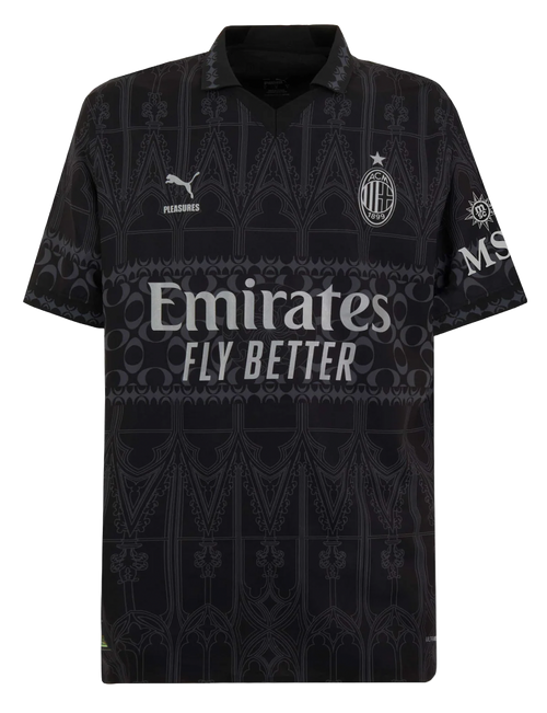 AC Milan X Pleasures 23/24 Authentic Men's Dark Shirt