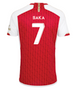 SAKA #7 Arsenal 23/24 Stadium Men's Home Shirt - Arsenal Font