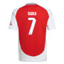 SAKA #7 Arsenal 24/25 Kid's Home Shirt and Shorts - Arsenal Font