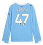 FODEN #47 Manchester City 25/26 Men's Home Long Sleeve Shirt - PL Font