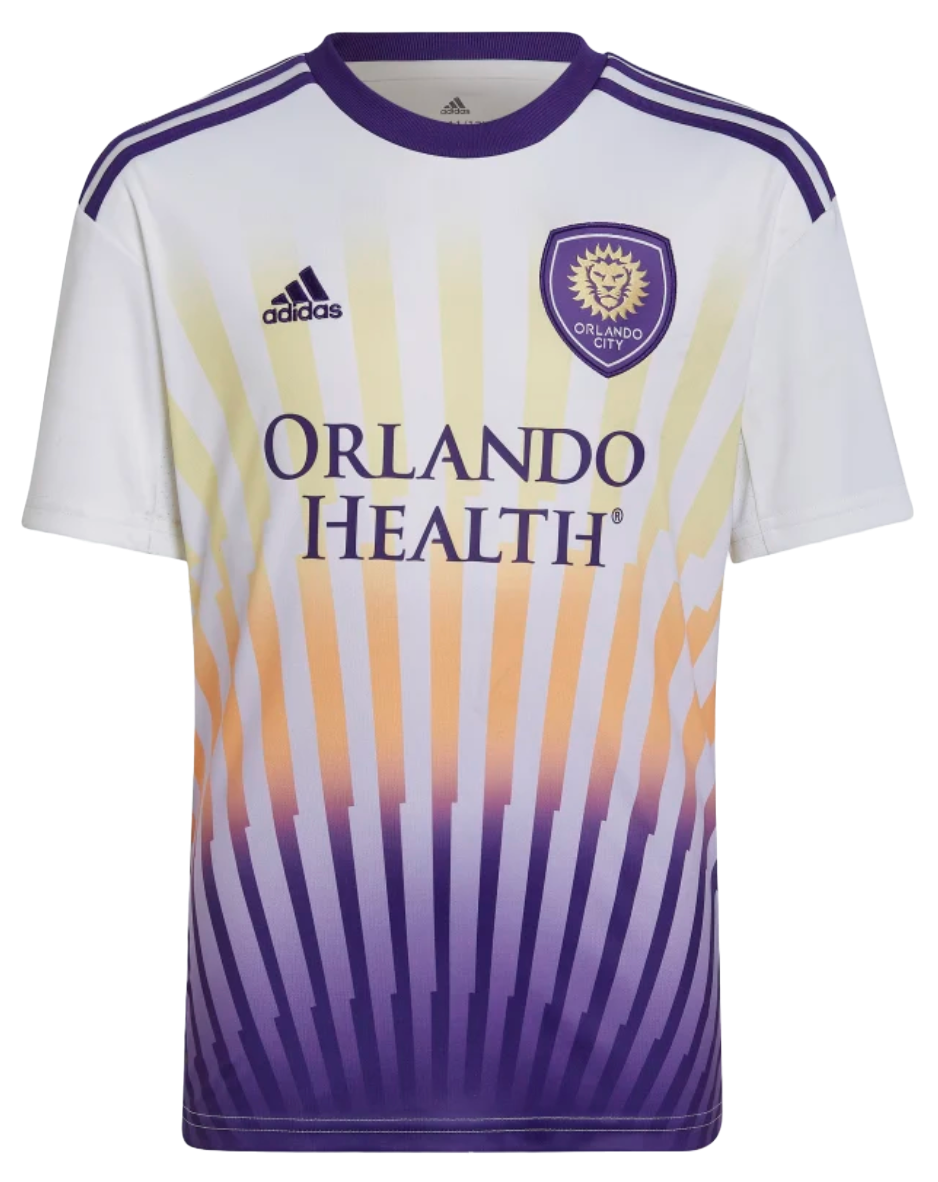Orlando City SC 2022 Kid's Away Shirt and Shorts