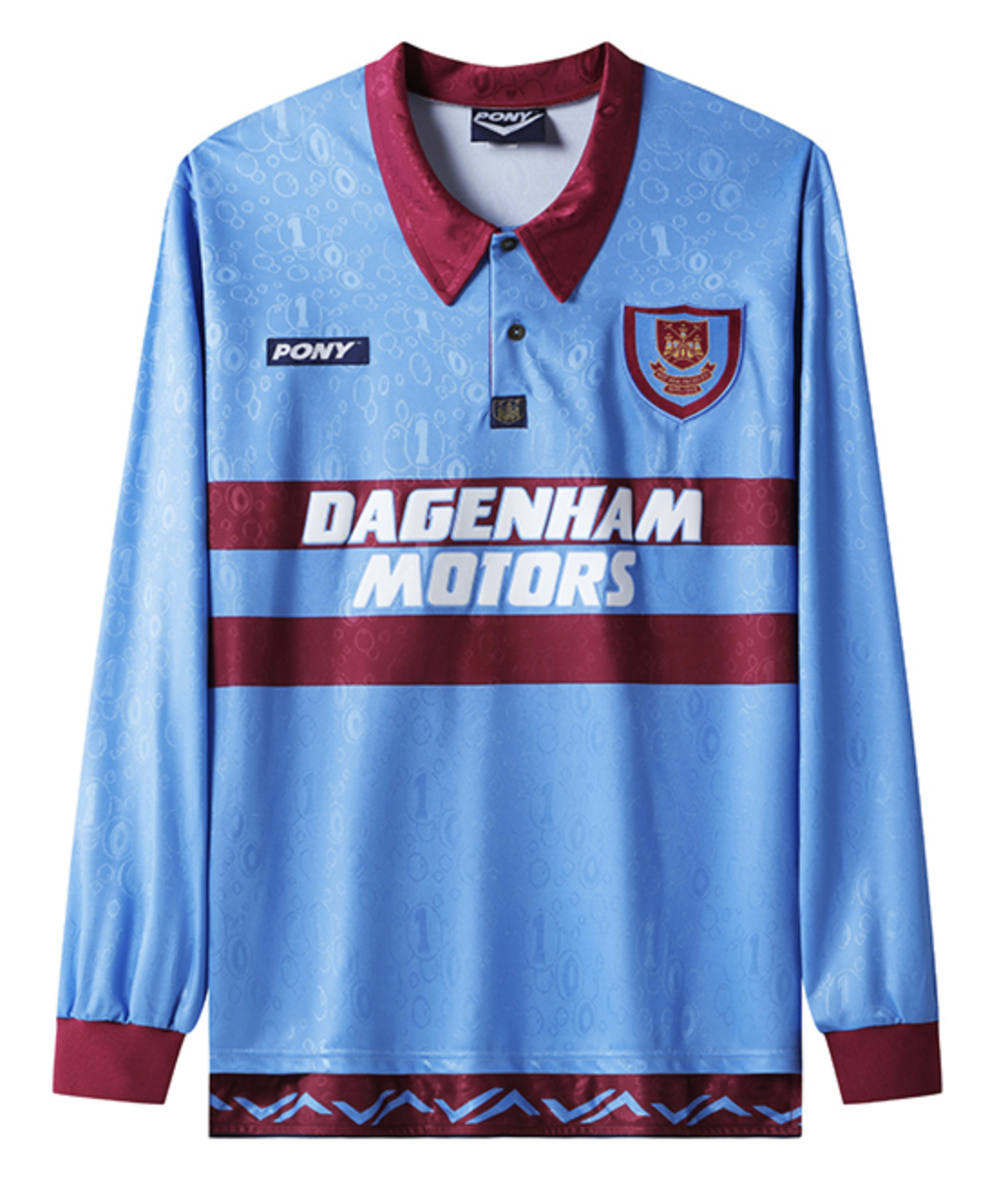 West Ham United 95/96 Men's Away Retro Long Sleeve Shirt