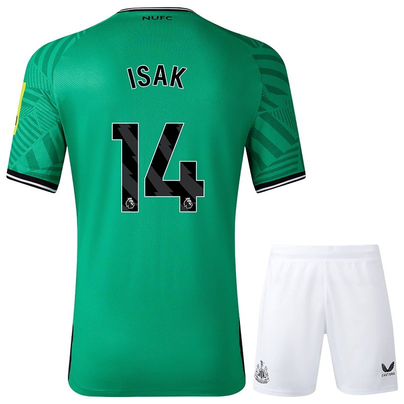ISAK #14 Newcastle United 23/24 Kid's Away Shirt and Shorts - PL Font