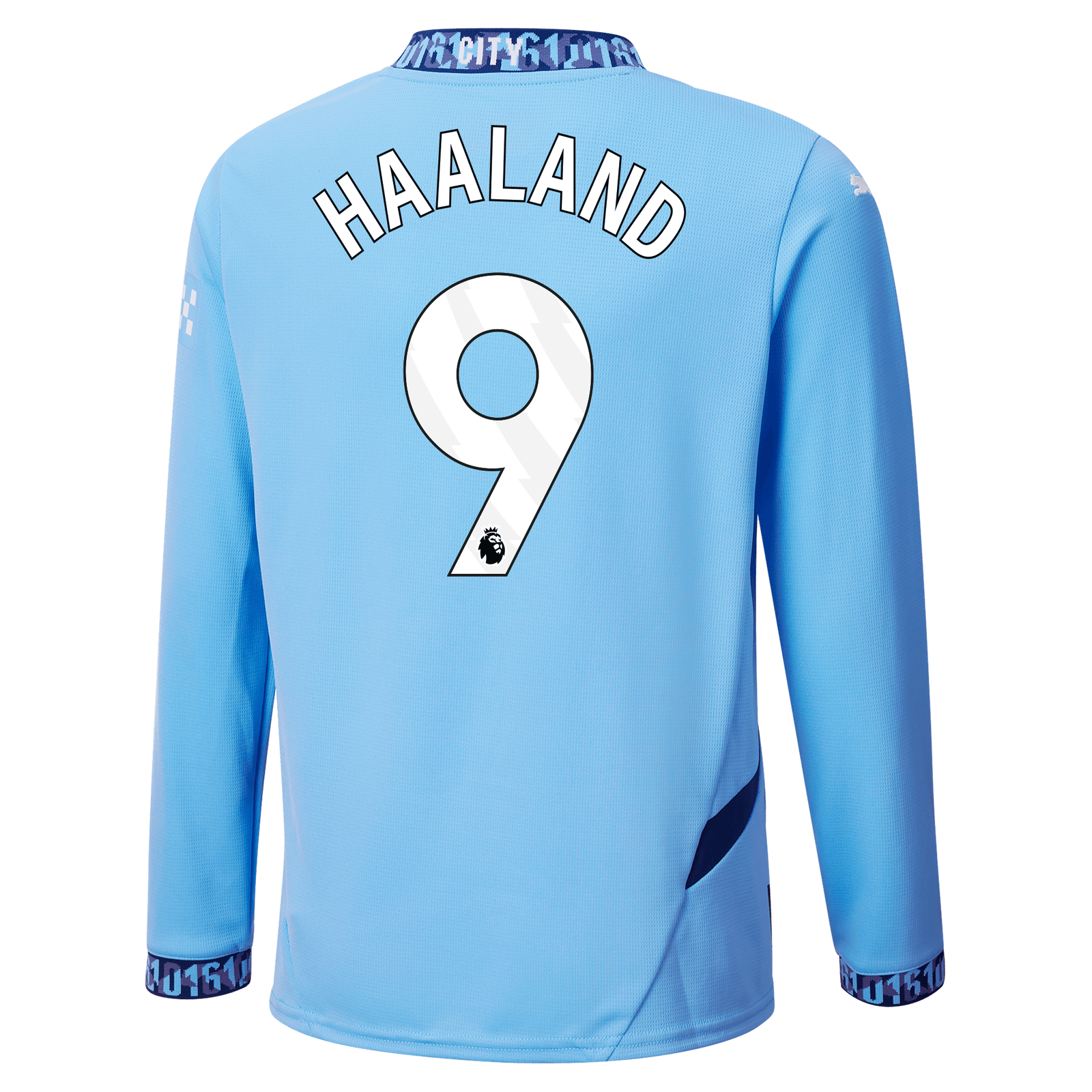 HAALAND #9 Manchester City 24/25 Men's Home Long Sleeve Shirt - PL Font