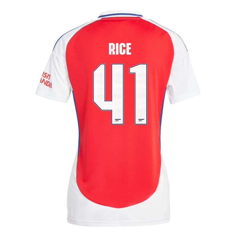 RICE #41 Arsenal 24/25 Women's Home Shirt - Arsenal Font