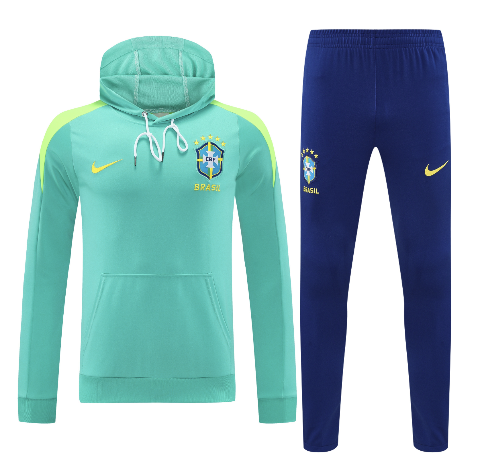 Brazil 24/25 Men's Turquoise Hoodie Tracksuit