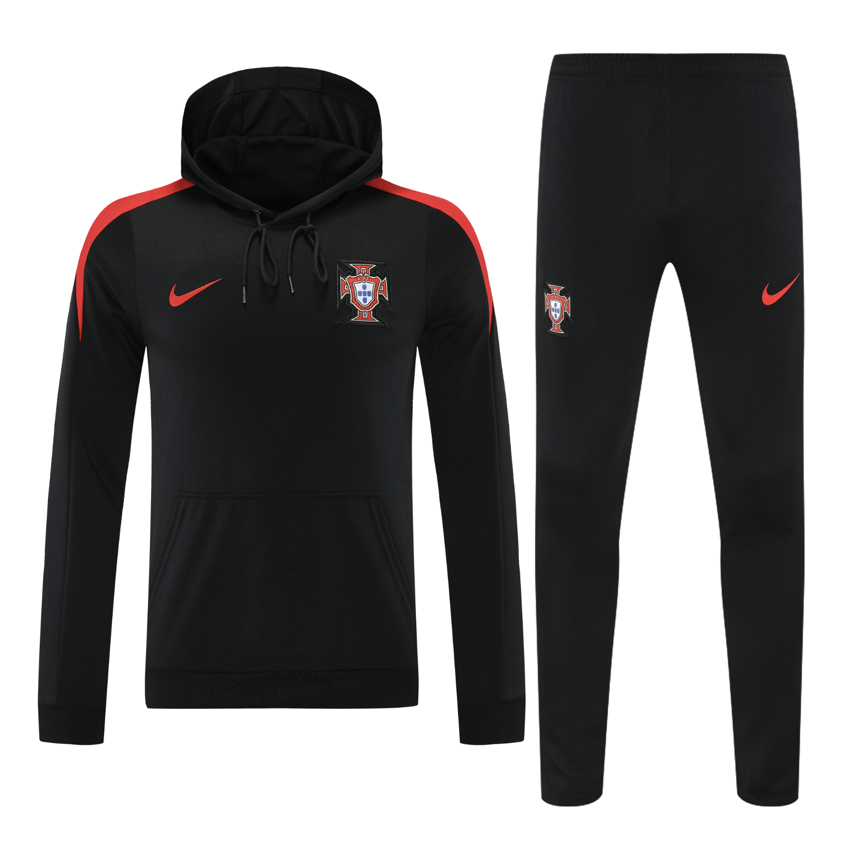 Portugal 24/25 Men's Black Hoodie Tracksuit