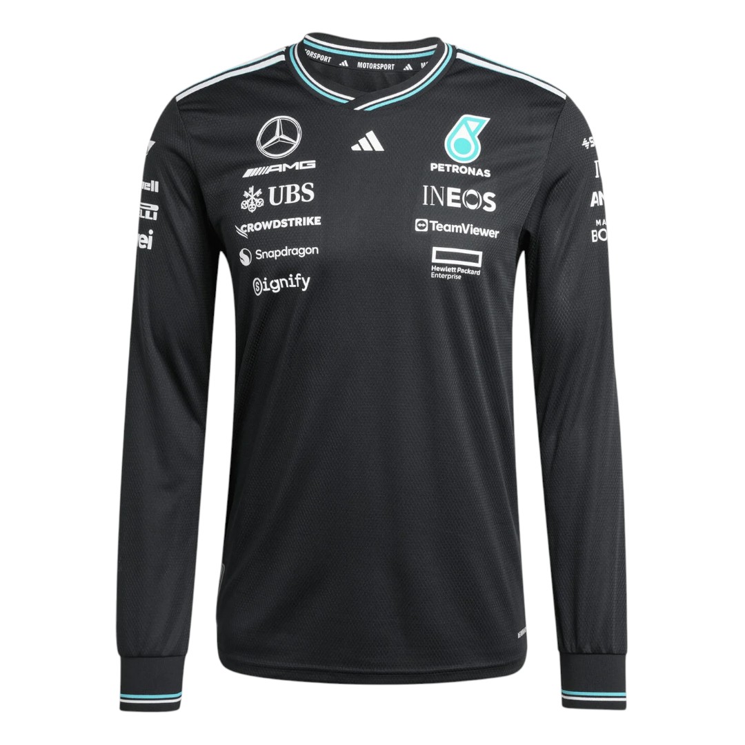 Mercedes-AMG 2025 Black Authentic Long Sleeve Driver T-Shirt