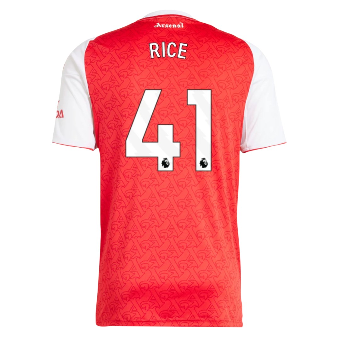 RICE #41 Arsenal 25/26 Stadium Men's Home Shirt - PL Font