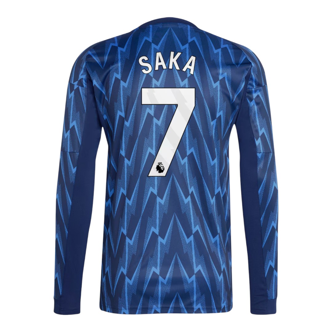 SAKA #7 Arsenal 25/26 Men's Away Long Sleeve Shirt - PL Font
