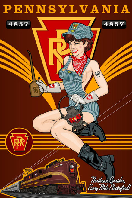 Pennsylvania Railroad Pinup 30" x 40" Gallery Wrapped Canvas