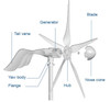 Hurricane HYE Pegasus HY-1500L/48V 1500W 48V Wind Turbine Kit , 5 Blade with Flange Connection