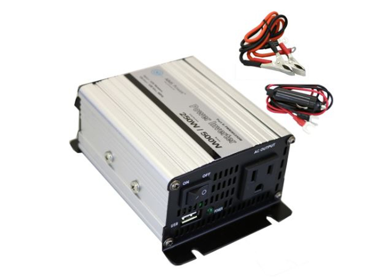 AIMS 250 Watt Modified Sine Wave Power Inverter 12 Volt with Cables, USB Port PWRINV250W