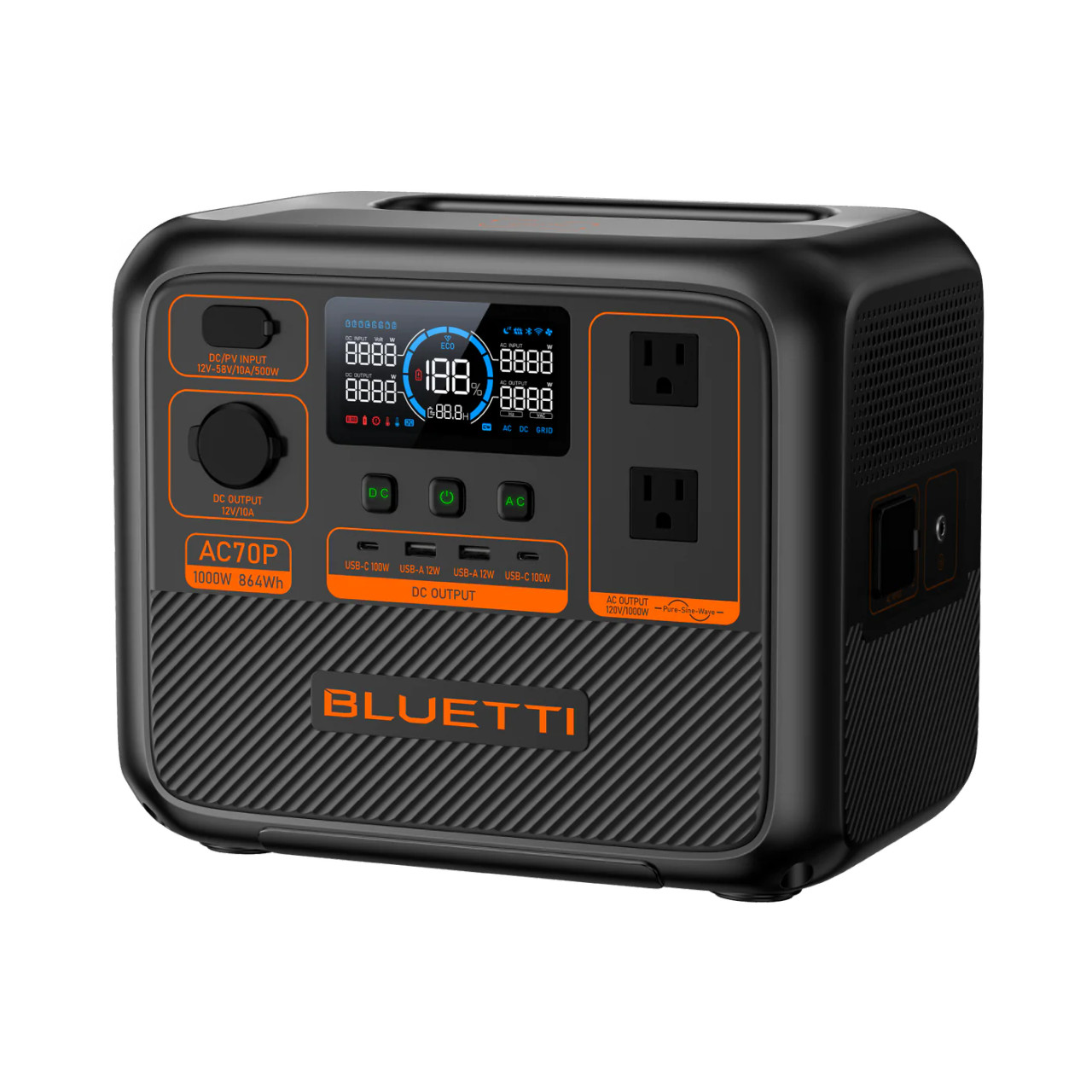 【未使用・未使用】BLUETTI 864Wh ポータブル電源　AC70P BLUETTI AC70P Portable Power Station | 1000W 864Wh
