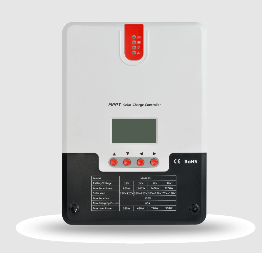 SRNE SR-ML4860 60A 12/24/48V MPPT Solar Charge Controller 150VOC w/LCD Display