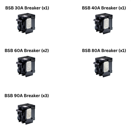 EG4 GridBOSS Breaker Kit 90A Complete Breaker Set for Hybrid Inverters