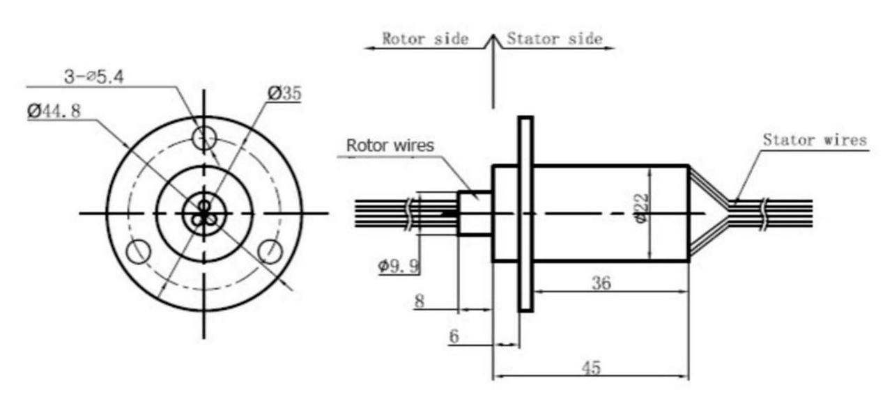 WIND GENERATOR SLIP RING 3 WIRE 180 AMP