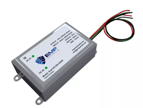 EMP Shield Dual-DC-220-300-W Dual 220-300 Volt DC for Solar Panel and Wind Generator Systems
