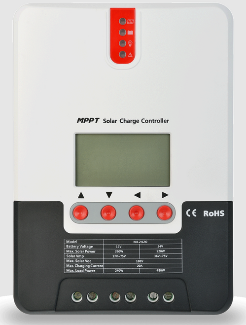 SRNE SR‑ML2440 40A 12/24V MPPT Solar Charge Controller 100VOC w/LCD Display
