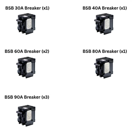 EG4 GridBOSS Breaker Kit 90A Complete Breaker Set for Hybrid Inverters