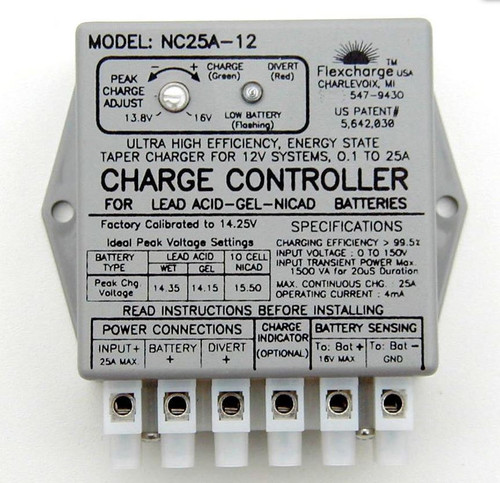 Flexcharge Solar Wind Hydro Turbine Charge Controller NC25A-12 Hybrid 12 Volt US