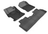 3D MAXpider L1HD04101509 - 2012-2013 Honda Civic Sedan Kagu 1st & 2nd Row Floormats - Black