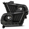 AlphaRex 880112 - 10-12 Ford Mustang PRO-Series Projector Headlights Plank Style Black w/Top/Bottom DRL