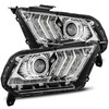 AlphaRex 880111 - 10-12 Ford Mustang PRO-Series Projector Headlights Plank Style Chrome w/Top/Bottom DRL