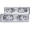 Anzo 111300 - 1988-1998 Chevrolet C1500 Crystal Headlights Chrome w/ Low - Brow