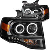 Anzo 111113 - 2007-2014 Ford Expedition Projector Headlights w/ Halo Black