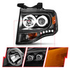 Anzo 111113 - 2007-2014 Ford Expedition Projector Headlights w/ Halo Black