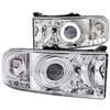 Anzo 111056 - 1994-2001 Dodge Ram Projector Headlights w/ Halo Chrome
