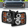Anzo 111200 - 2007-2013 Chevrolet Silverado 1500 Projector Headlights w/ Halo Black