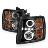 Anzo 111200 - 2007-2013 Chevrolet Silverado 1500 Projector Headlights w/ Halo Black