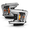 Anzo 111468 - 2018-2019 Ford F-150 Projector Plank Style H.L. Chrome Amber (Without Switchback)
