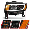 Anzo 111329 - 2014-2015 Jeep Grand Cherokee Projector Headlights w/ Plank Style Design Black