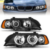 Anzo 121017 - 1997-2001 BMW 5 Series Projector Headlights w/ Halo Black
