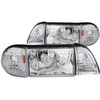 Anzo 121195 - 1987-1993 Ford Mustang Crystal Headlights Chrome w/ Corner Lights 2pc