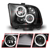 Anzo 121166 - 2005-2009 Ford Mustang Projector Headlights w/ Halo Black