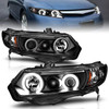 Anzo 121062 - 2006-2011 Honda Civic Projector Headlights w/ Halo Black (CCFL)