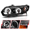Anzo 121062 - 2006-2011 Honda Civic Projector Headlights w/ Halo Black (CCFL)