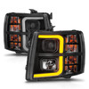 Anzo 111545 - 2007-2013 Chevrolet Silverado 1500 Projector w/ Light Bar Black Housing w/ Sequential
