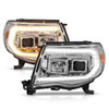 Anzo 111565 - 05-11 Toyota Tacoma Projector Headlights w/Light Bar Switchback Chrome Housing